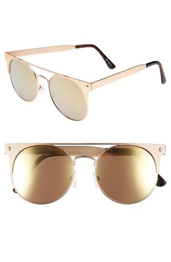 Women's Quay Australia The In Crowd 55mm Round Sunglasses - Gold/ Gold