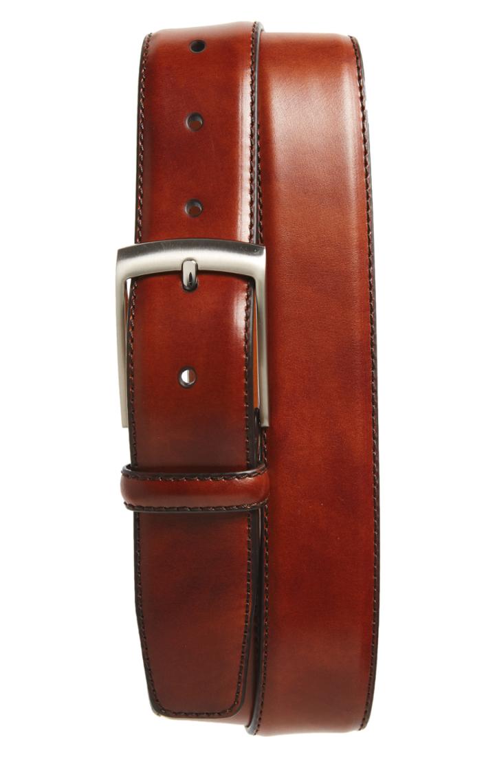 Men's Magnanni Tabon Leather Belt - Cognac