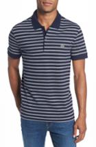 Men's Lacoste Stripe Polo (m) - Blue