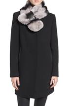 Women's 1 Madison Wool Blend Coat With Removable Genuine Rabbit Stole