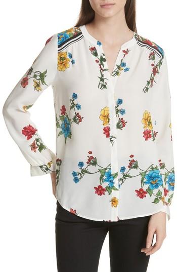 Women's Joie Yaritza B Floral Silk Top - White