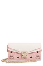 Women's Mcm Patricia Visetos Leather Wallet On A Chain -