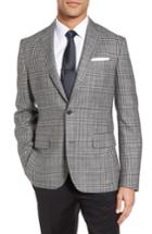 Men's Monte Rosso Trim Fit Plaid Wool Blend Sport Coat R - Grey