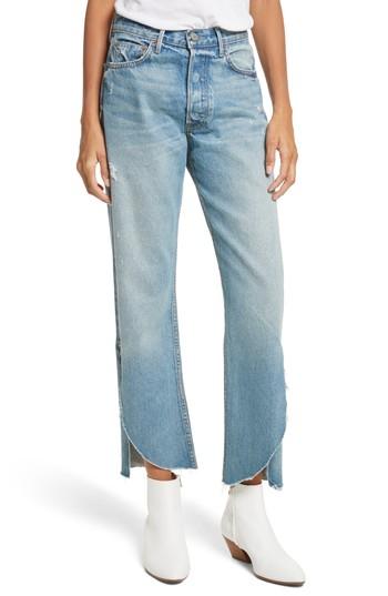 Women's Grlfrnd Maran Wide Leg Crop Jeans - Blue