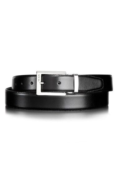 Men's Tumi Reversible Leather Belt - Black/ Brown/ Nickel Satin