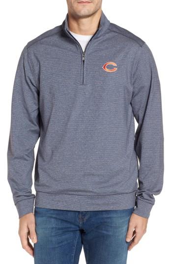 Men's Cutter & Buck Bears Shoreline Quarter Zip Pullover - Blue