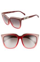 Women's Moschino 55mm Special Fit Mirrored Cat Eye Sunglasses - Red