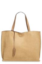 Street Level Reversible Textured Faux Leather Tote - Beige