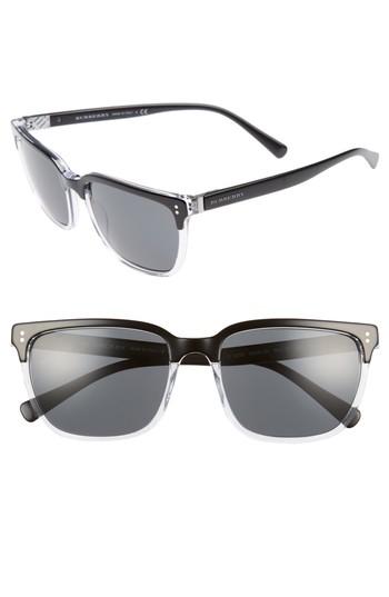 Men's Burberry Tailoring 56mm Square Sunglasses - Black Crystal/ Grey