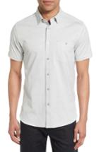 Men's Ted Baker London Shaxxb Extra Trim Fit Print Knit Sport Shirt (3xl) - White