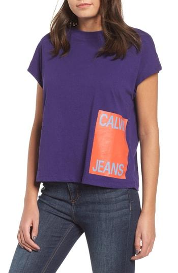 Women's Calvin Klein Jeans Logo Muscle Tee - Purple