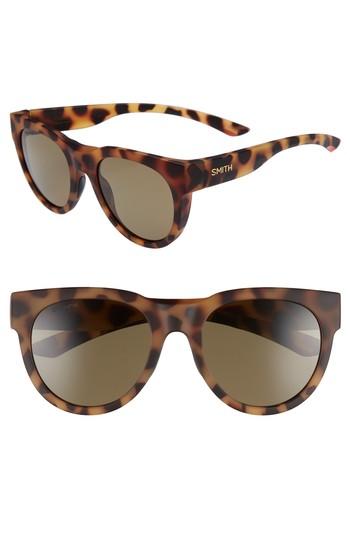 Women's Smith Crusader 53mm Chromapop(tm) Round Sunglasses - Matte Honey Tortoise