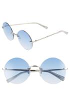 Women's Elizabeth And James Kelly 57mm Rimless Round Sunglasses - Silver/ Blue