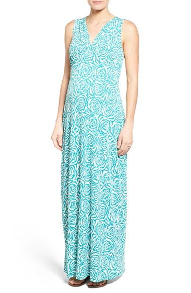 Women's Leota 'isabella' V-neck Maternity Maxi Dress - Blue