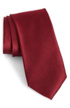 Men's Nordstrom Men's Shop Solid Satin Silk Tie, Size - Burgundy