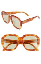 Women's Celine 53mm Square Photochromic Sunglasses - Orange Havana