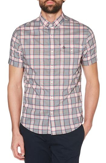 Men's Original Penguin Dobby Check Shirt - Pink