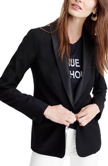 Women's J.crew Tuxedo Blazer - Black