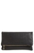 Bp. Perforated Fold Over Clutch - Black