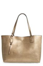 Street Level Snake Embossed Faux Leather Tote - Grey