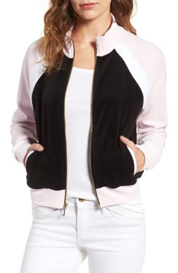Women's Juicy Couture Colorblock Velour Track Jacket - Pink