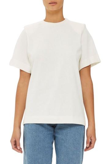Women's Topshop Boutique Power Shoulder Tee Us (fits Like 0) - White