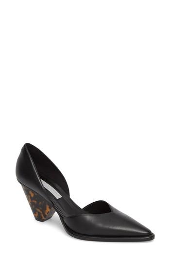 Women's Stella Mccartney Tortoiseshell Heel D'orsay Pump Us / 35eu - Black