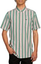 Men's Volcom The Bold Stripe Woven Shirt - Green
