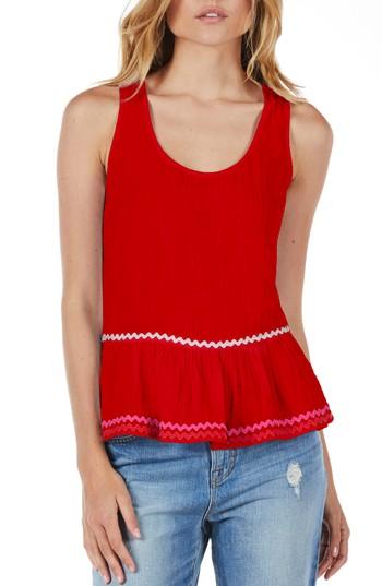 Women's Michael Stars Peplum Tank - Red