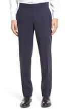 Men's Ted Baker London Flat Front Check Wool Trousers R - Blue