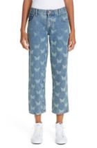 Women's Sandy Liang Mariah Butterfly Crop Jeans - Blue