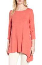 Women's Eileen Fisher Asymmetrical Jersey Top, Size - Orange