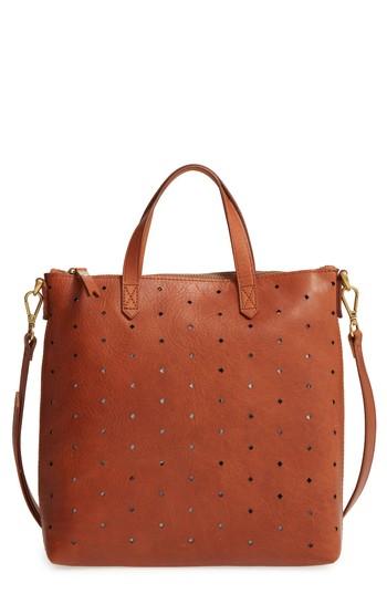 Madewell Mini Transport Perforated Leather Crossbody Bag - Brown