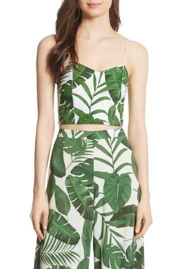 Women's Alice + Olivia Archer Crop Silk Camisole - Green