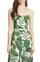 Women's Alice + Olivia Archer Crop Silk Camisole - Green