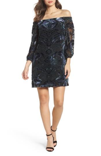 Women's Vince Camuto Off The Shoulder Velvet Dress - Blue