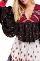 Women's Free People Lady Lou Print Blouse - Black