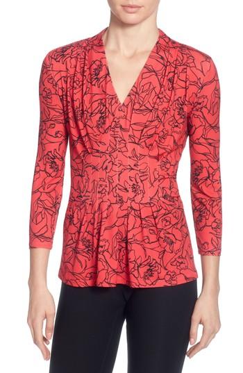 Women's Catherine Catherine Malandrino Rea Floral Top - Red