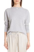 Women's Fabiana Filippi Satin & Chain Trim Cashmere Sweater Us / 38 It - Grey