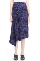 Women's Loewe Ruffle Front Print Asymmetrical Skirt