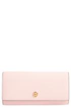 Women's Tory Burch Robinson Leather Continental Wallet - Pink