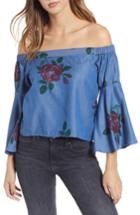 Women's Amuse Society Feelin Rosy Off The Shoulder Top - Blue