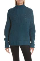 Women's Grey Jason Wu Merino Wool Mock Neck Sweater - Green