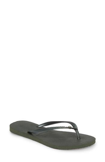 Women's Havaianas 'slim Crystal Glamour' Flip Flop /36 Br - Green