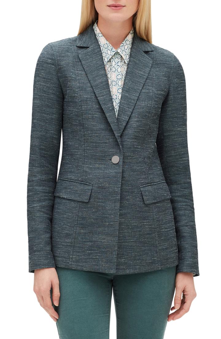 Women's Lafayette 148 New York Marris Mayfair Weave Jacket - Green