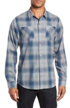 Men's Travis Mathew Insider Regular Fit Plaid Flannel Sport Shirt, Size - Blue