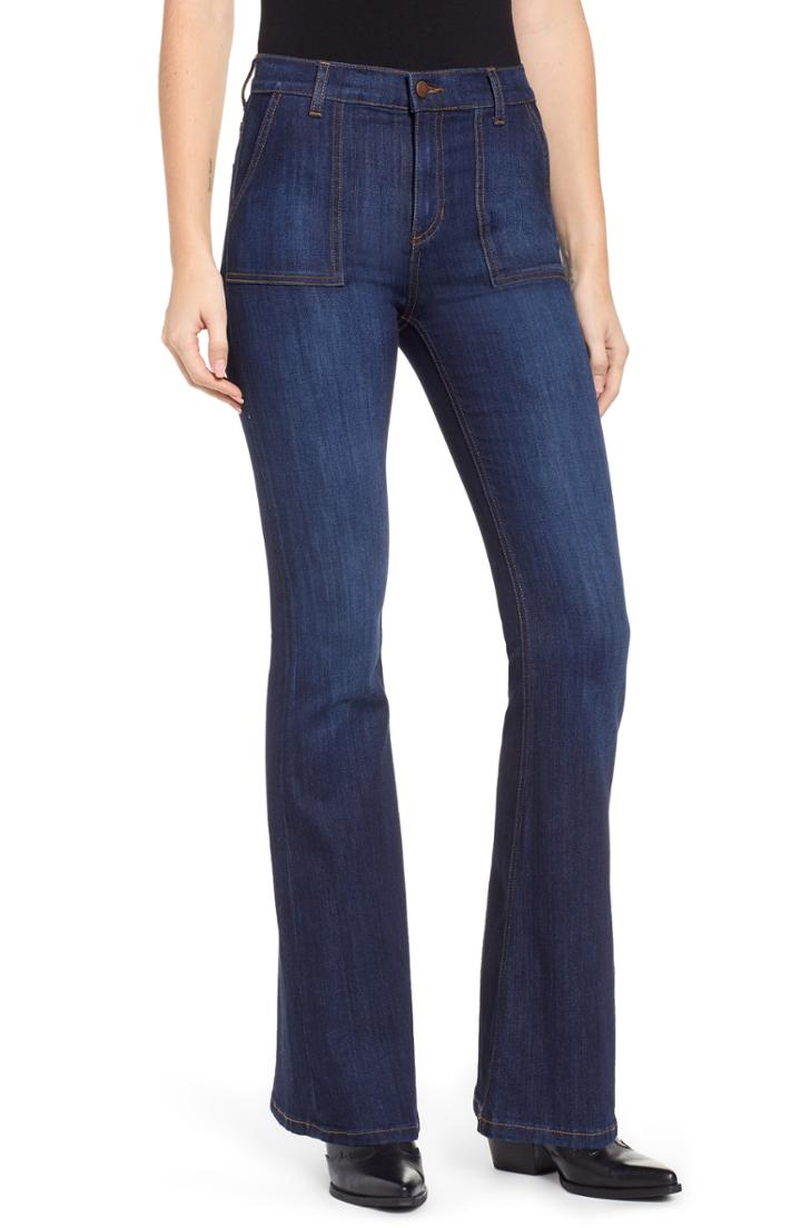 Women's Sp Black High Waist Flare Jeans - Blue
