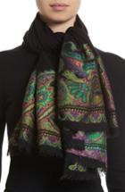 Women's Etro Paisley Trim Scarf