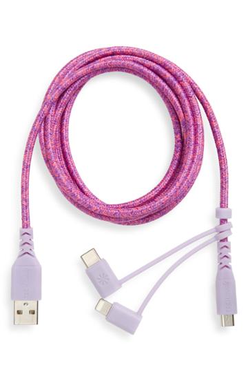 Tech Candy Triple Header 6-foot Micro Usb Cable, Size - Pink