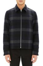 Men's Theory Wyatt Regular Fit Plaid Wool Shirt Jacket - Black